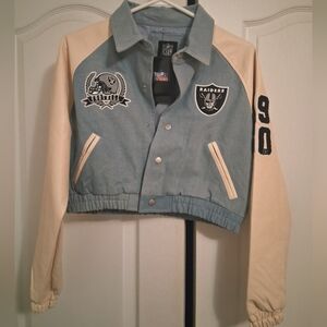 NFL Raiders Light Blue and Cream Jacket